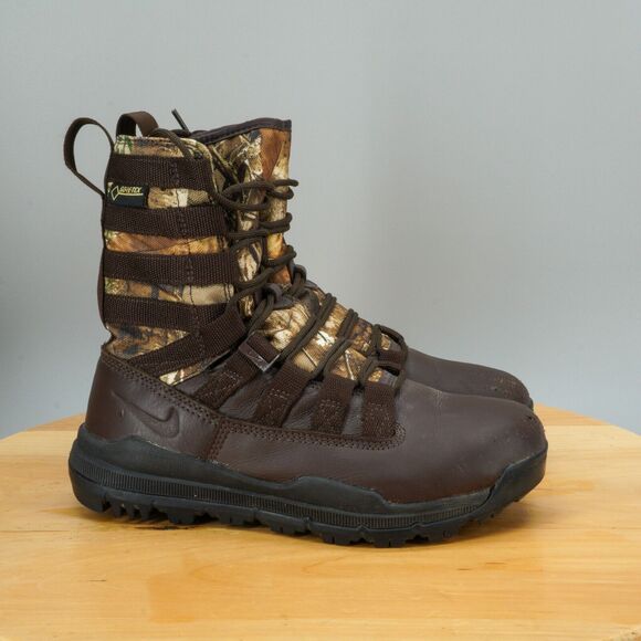 Mens 4.5 / Womens 6 - Nike SFB Gen 2 8" Gore-Tex Camo Brown Leather Lace Up Boot - Picture 1 of 8